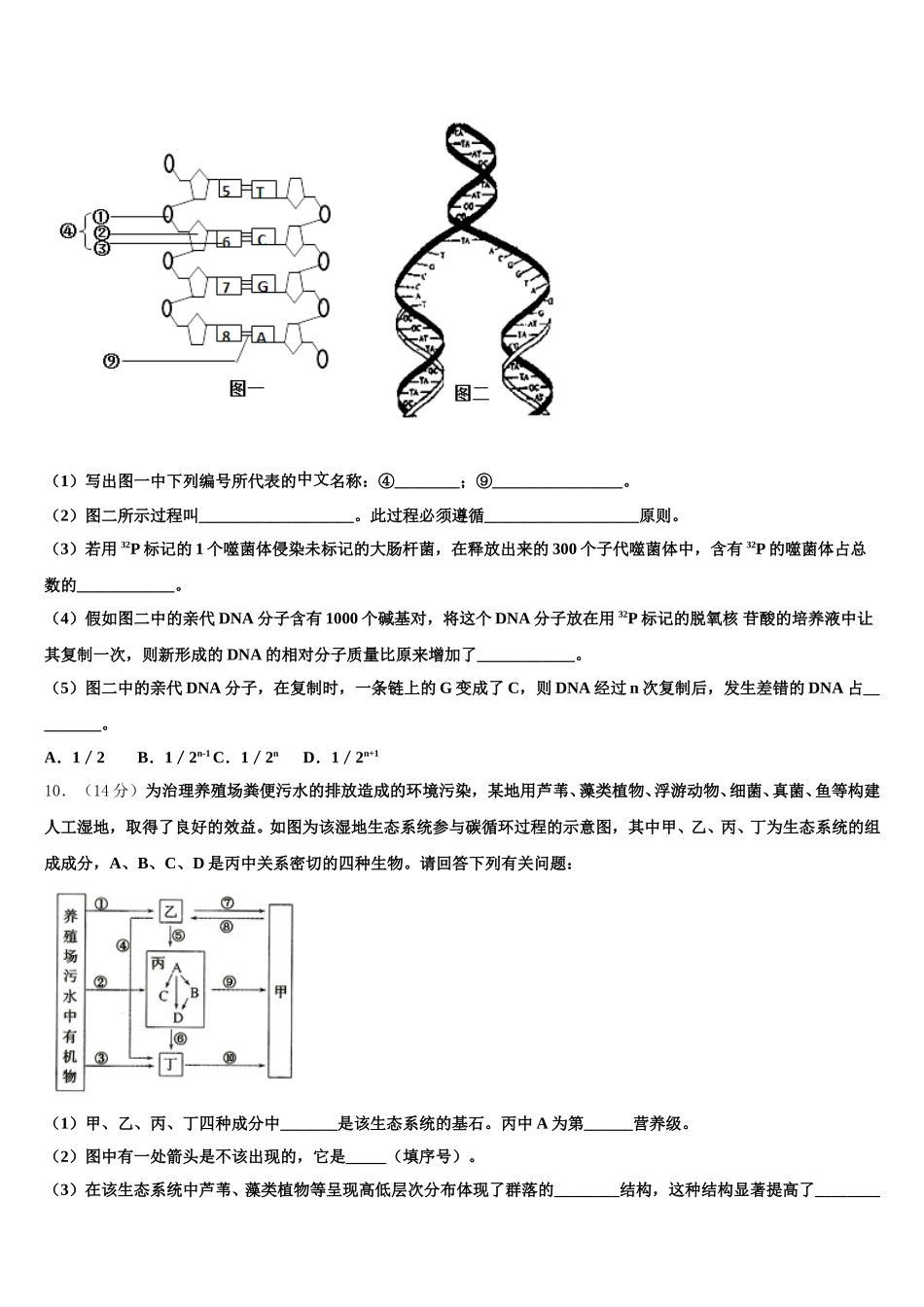 2025届陕西省西安市第三中学生物高一下期末质量检测试题含解析_第3页