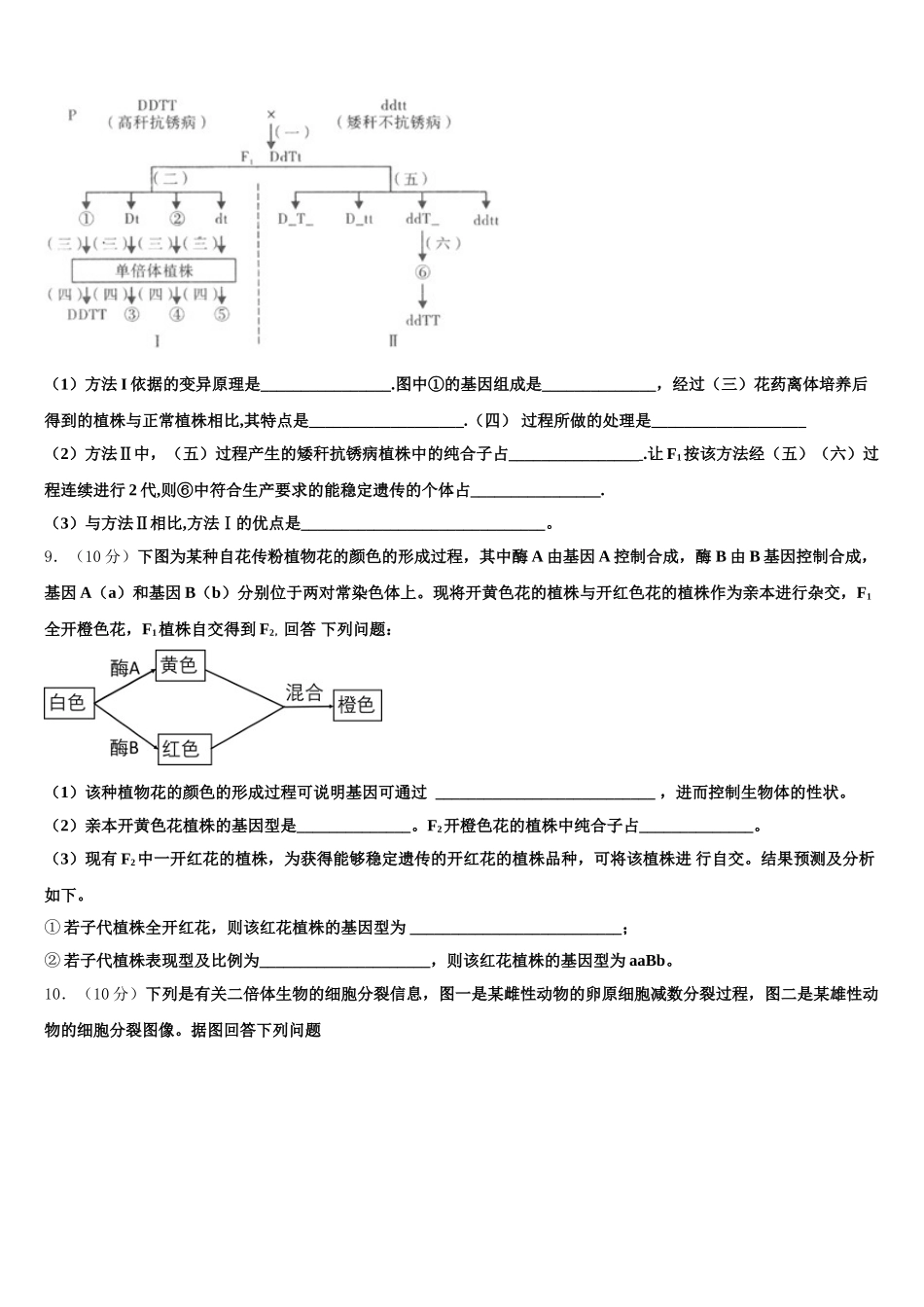 2025年陕西省白水中学高一下生物期末调研模拟试题含解析_第3页
