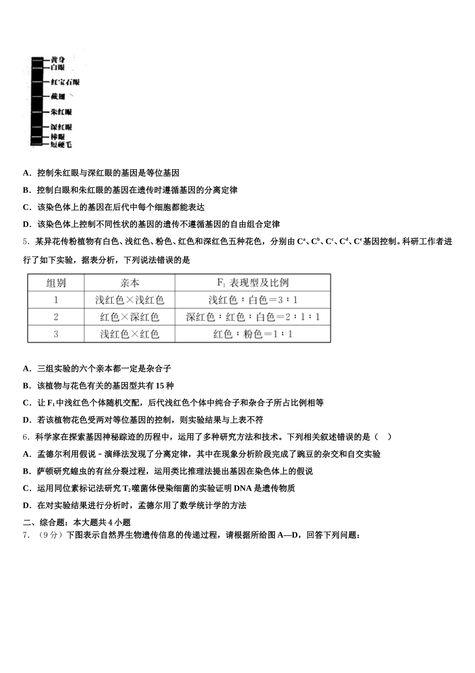陕西省重点初中2025年高一下生物期末达标检测模拟试题含解析_第2页