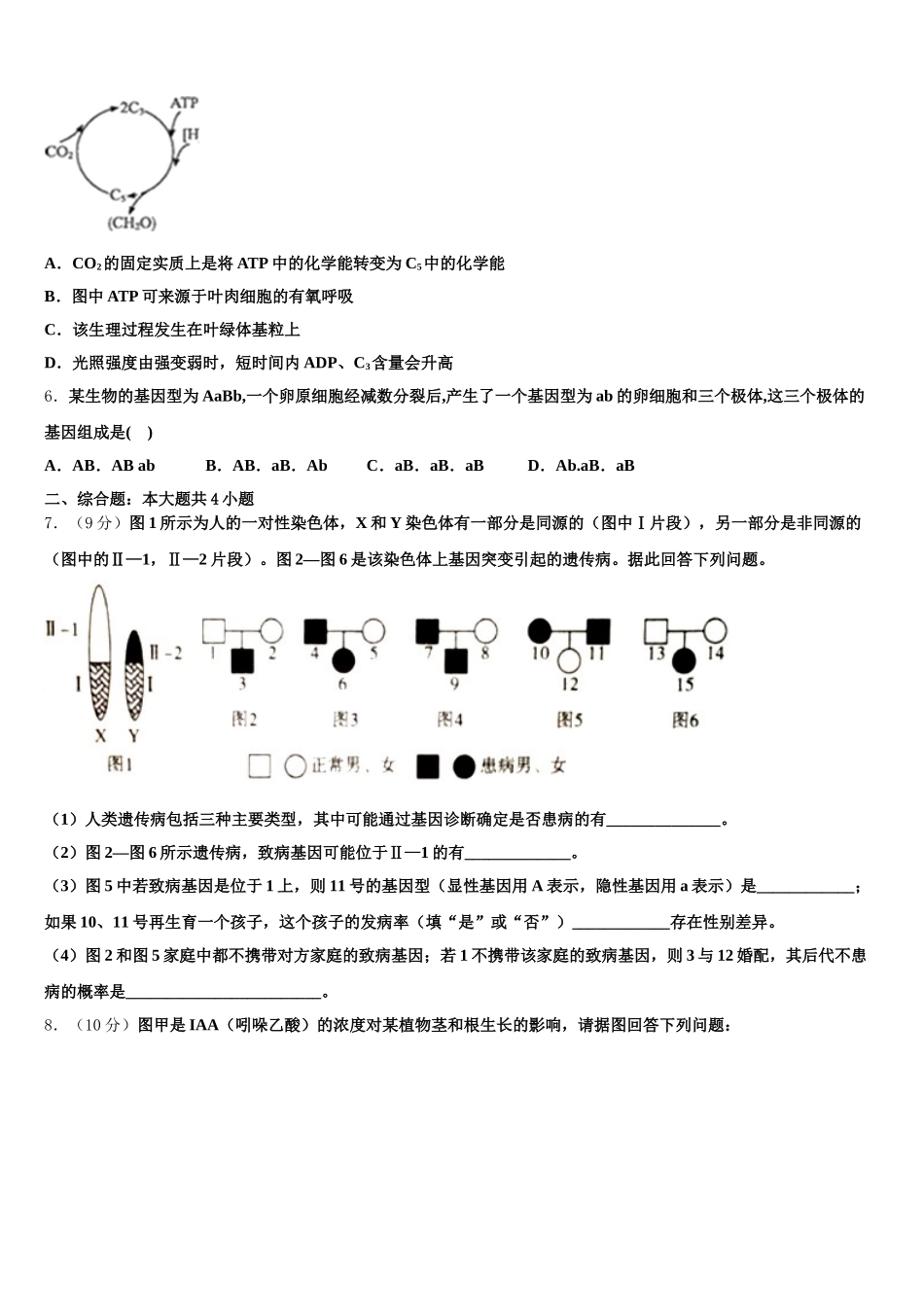 2025年陕西省商南县高级中学高一下生物期末检测试题含解析_第2页