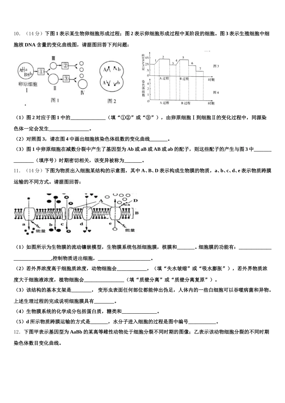 2025年陕西省榆林市生物高一下期末检测试题含解析_第3页