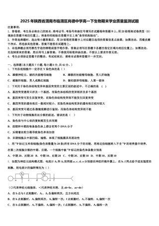 2025年陕西省渭南市临渭区尚德中学高一下生物期末学业质量监测试题含解析