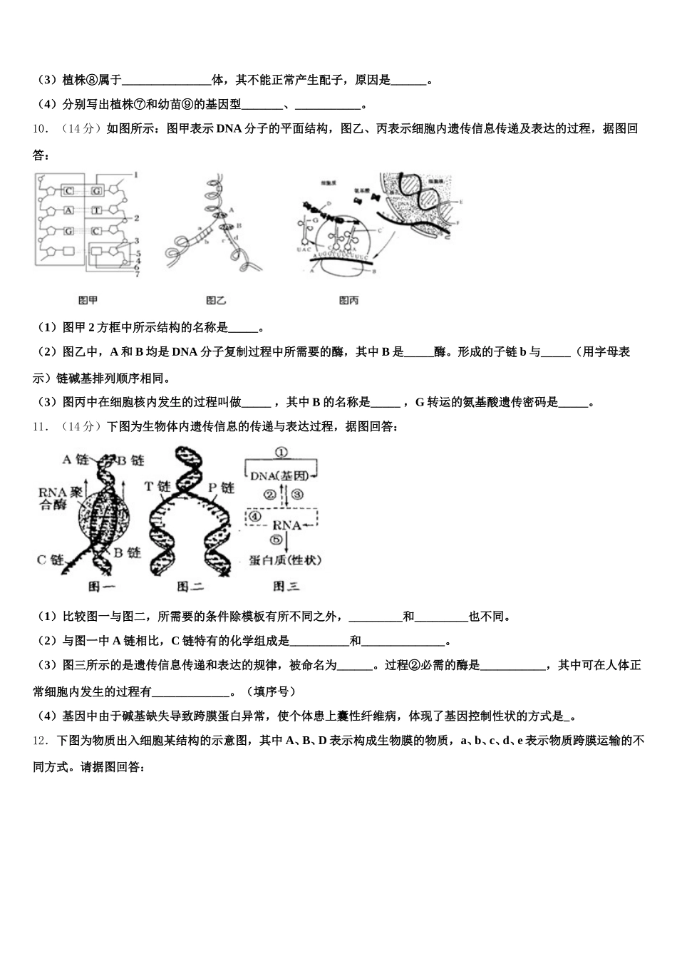 陕西省商洛中学2025届高一下生物期末复习检测试题含解析_第3页