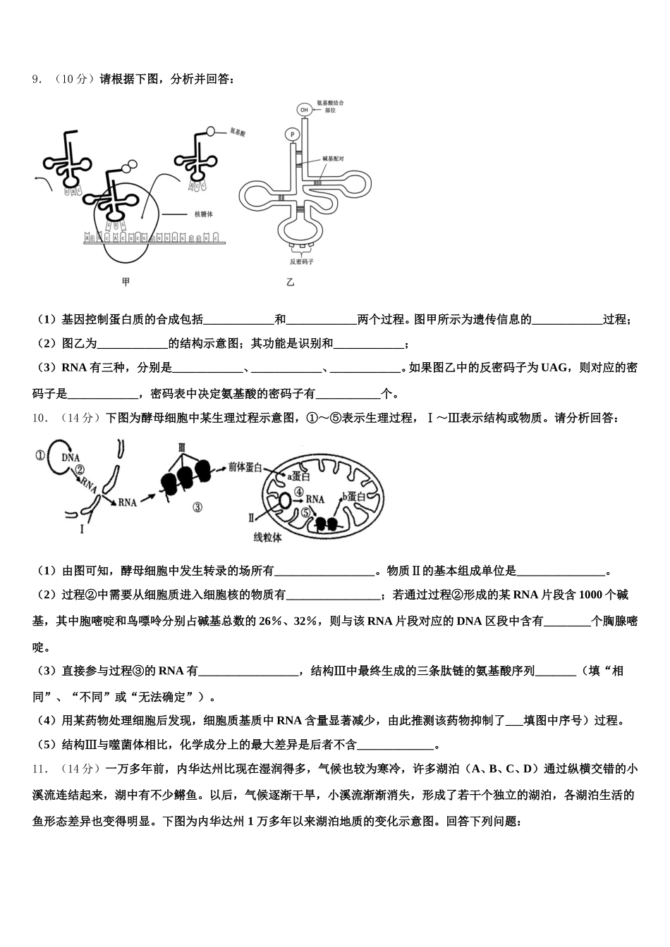 陕西省西安市高新第一中学国际部2025年高一下生物期末质量跟踪监视试题含解析_第3页