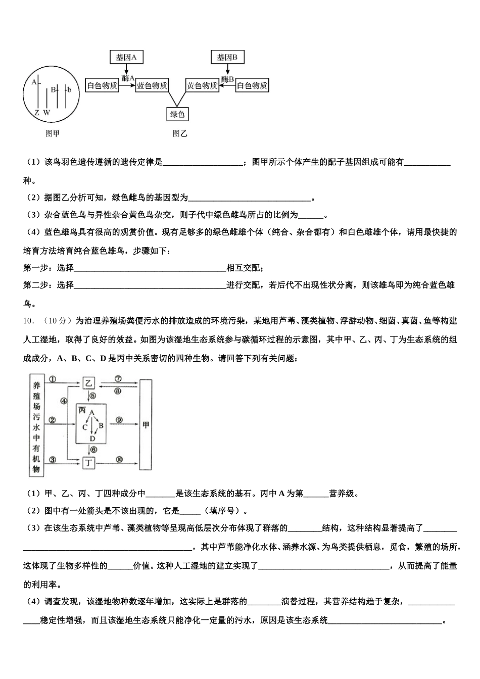 2024-2025学年陕西省西安市陕西师范大学附属中学高一生物第二学期期末质量跟踪监视试题含解析_第3页
