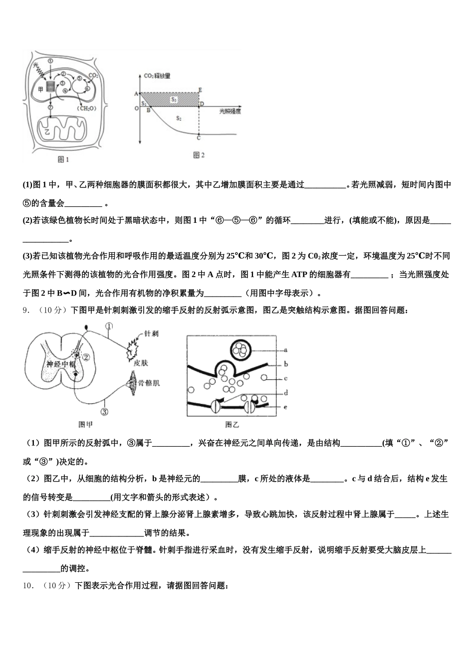 陕西省咸阳市武功县2025届生物高一第二学期期末经典模拟试题含解析_第3页