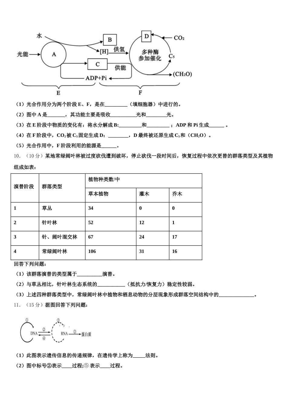 陕西宝鸡眉县中学2025届生物高一第二学期期末统考试题含解析_第3页