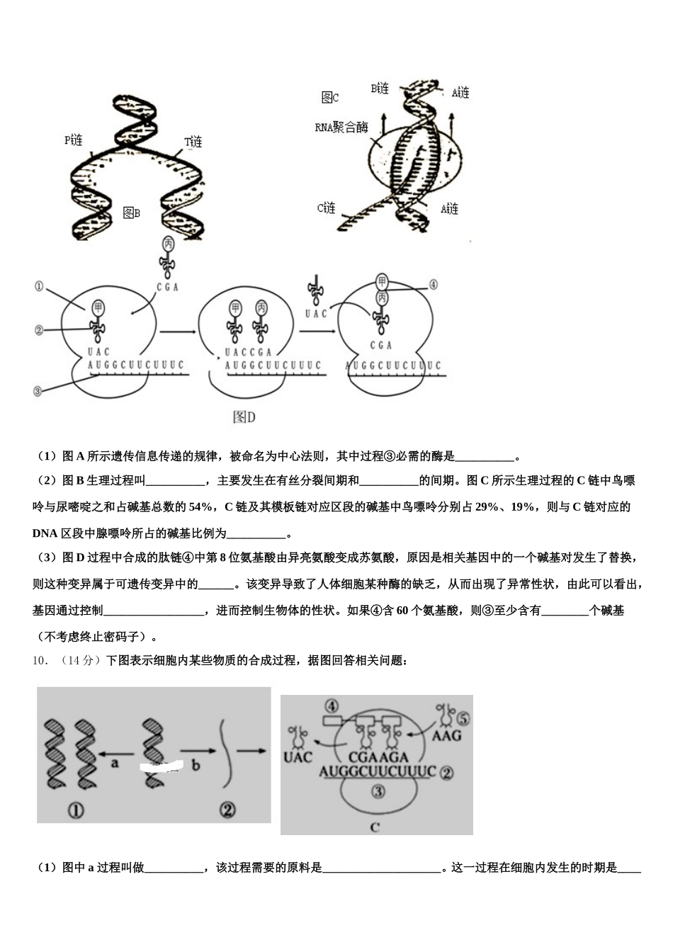 浙江省金丽衢十二校2025届生物高一下期末考试试题含解析_第3页