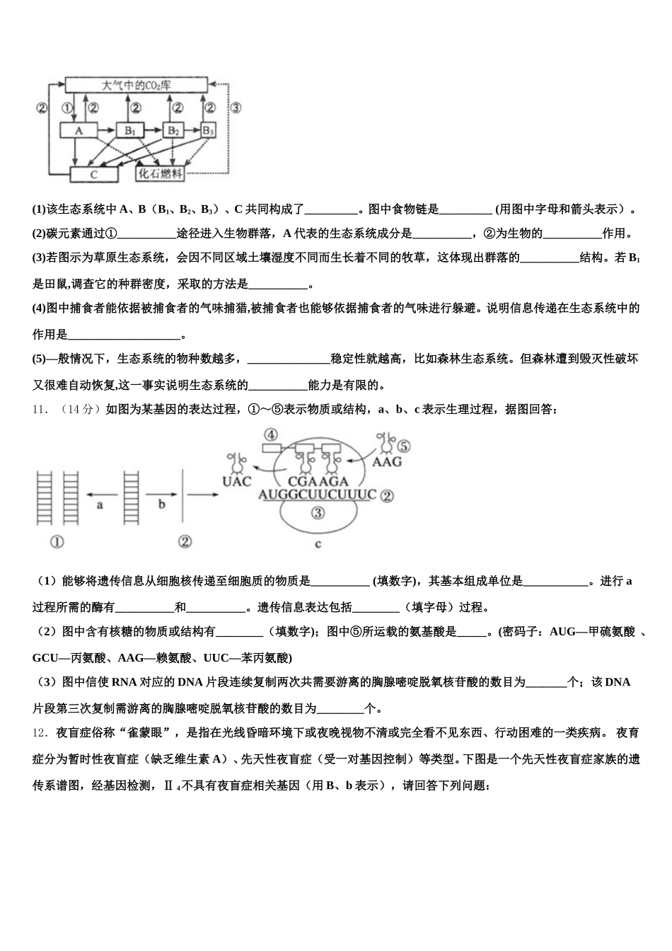浙江省桐乡市2024-2025学年生物高一下期末综合测试试题含解析_第3页