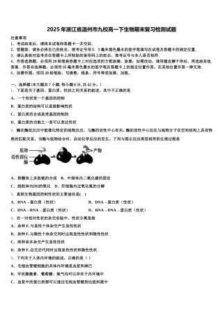 2025年浙江省温州市九校高一下生物期末复习检测试题含解析