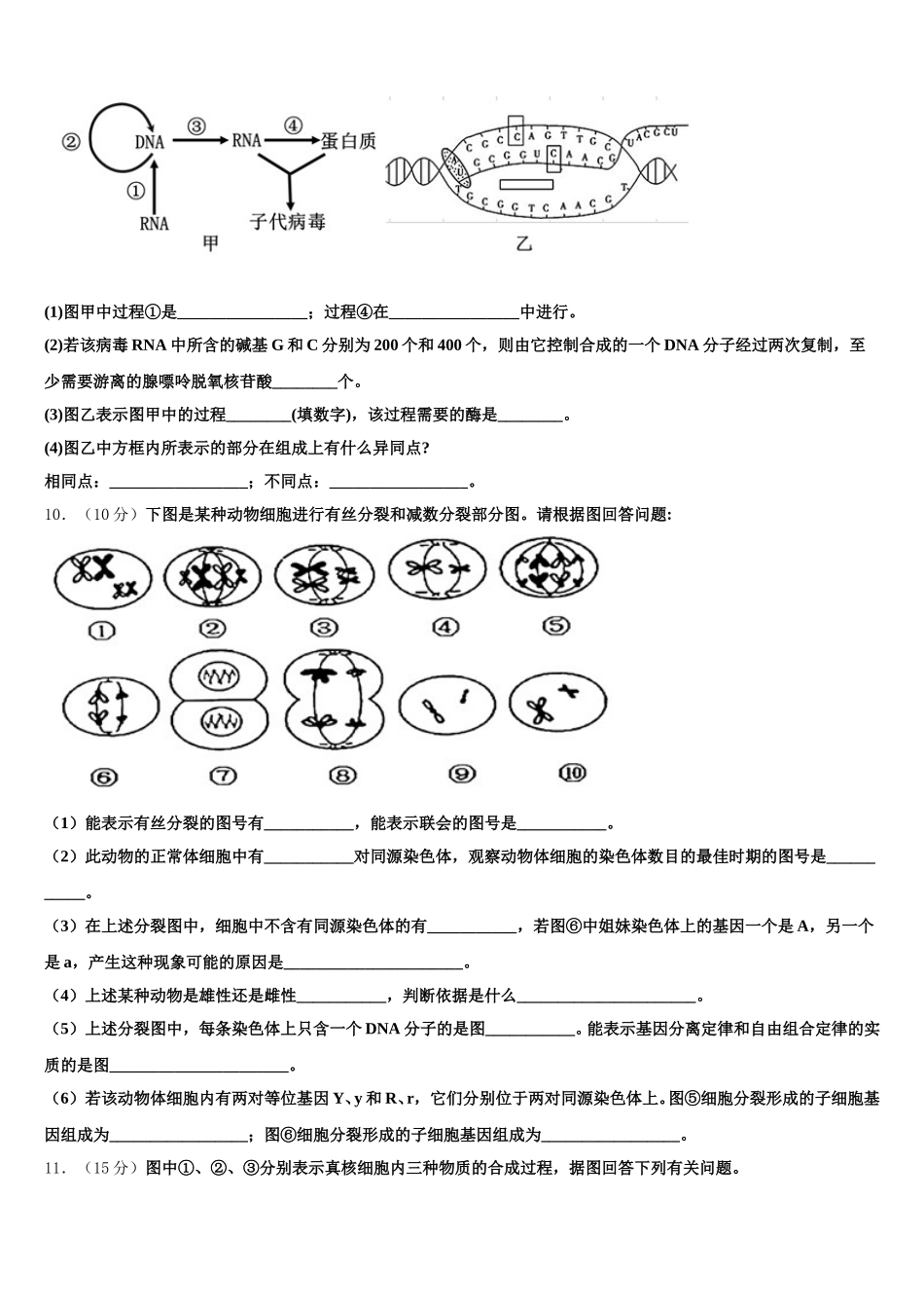 浙江省杭州市江南实验学校2024-2025学年高一下生物期末达标检测模拟试题含解析_第3页