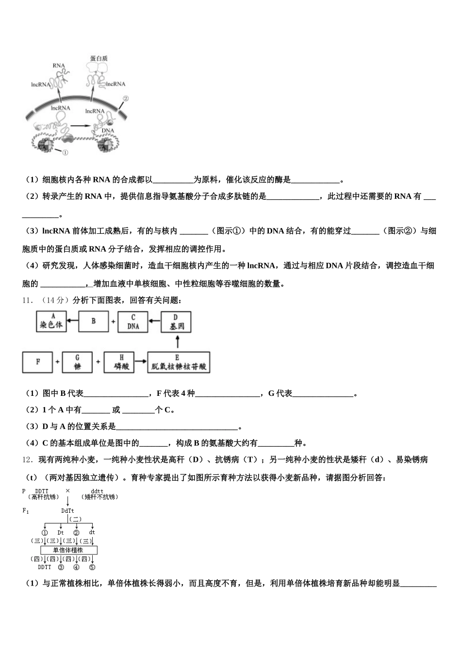 2025届浙江省宁波市诺丁汉大学附中高一生物第二学期期末经典模拟试题含解析_第3页