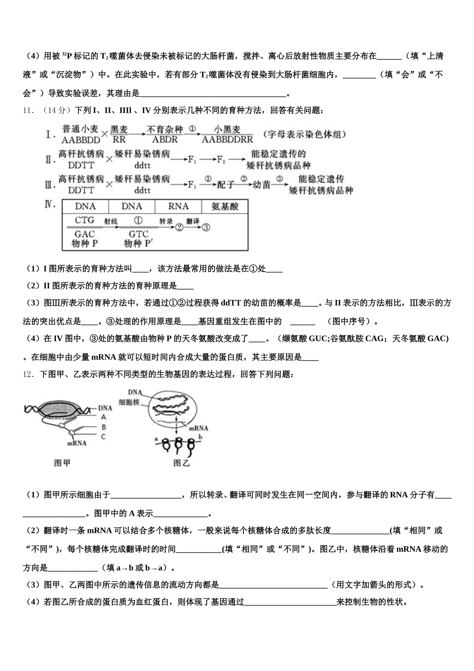 2025届浙江省丽水四校高一生物第二学期期末调研模拟试题含解析_第3页