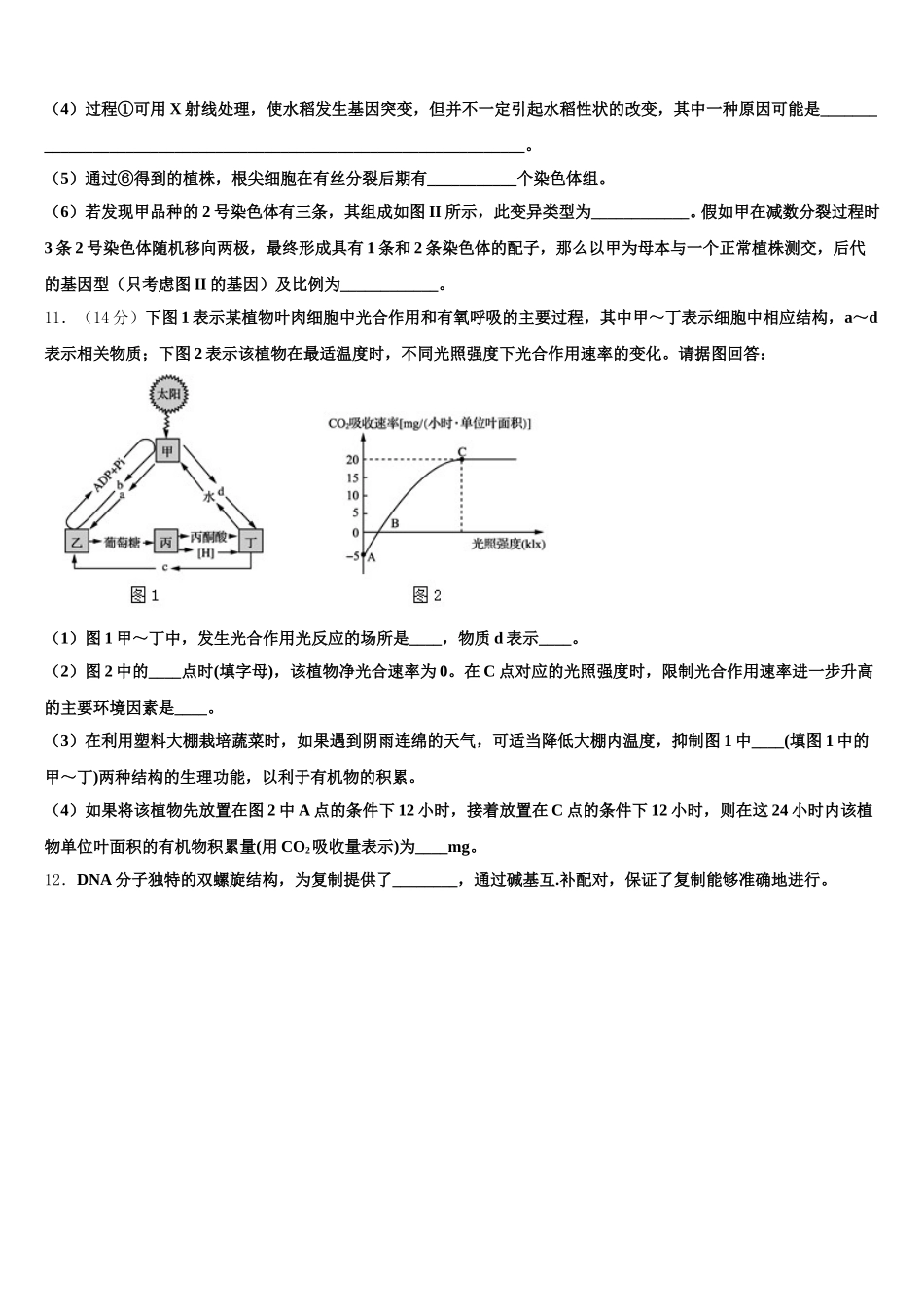 2024-2025学年浙江省台州市温岭市书生中学高一生物第二学期期末复习检测模拟试题含解析_第3页