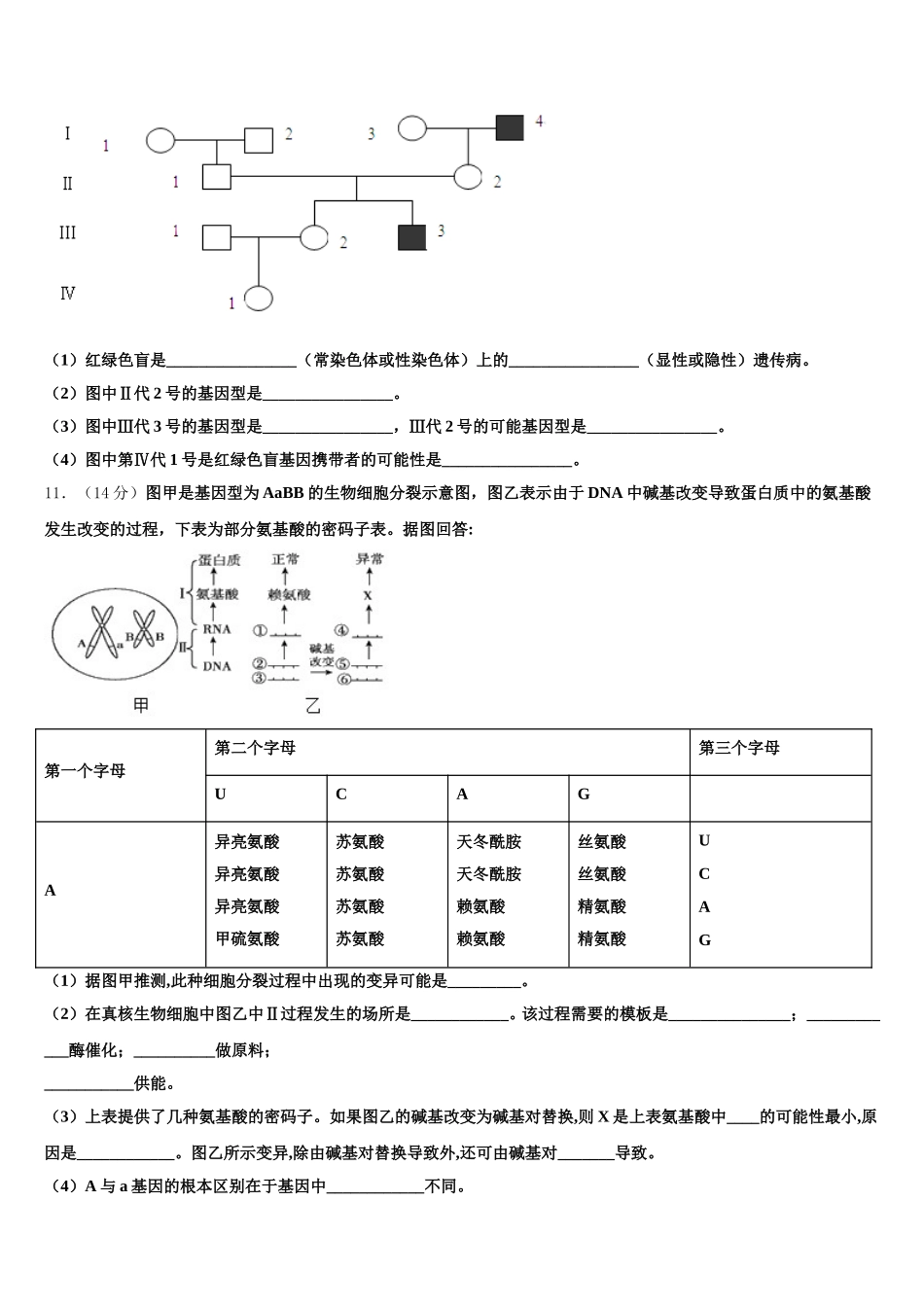 2025年浙江省丽水学院附属高级中学高一生物第二学期期末考试试题含解析_第3页