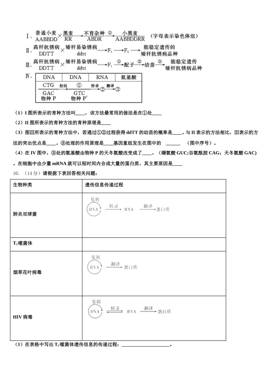 2025年浙江省杭州地区高一生物第二学期期末经典试题含解析_第3页