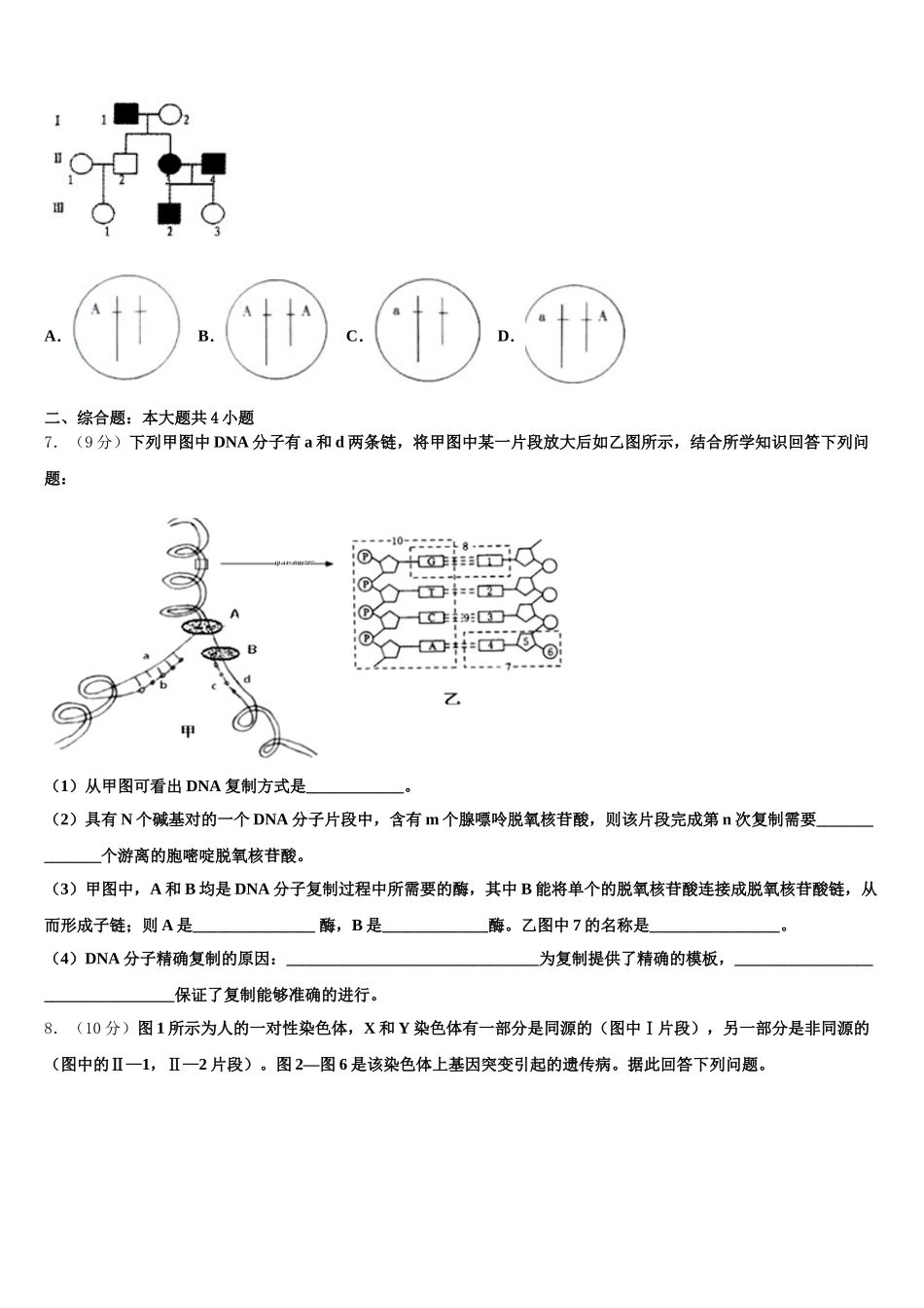 2025年浙江省临海市白云高级中学生物高一下期末调研试题含解析_第2页