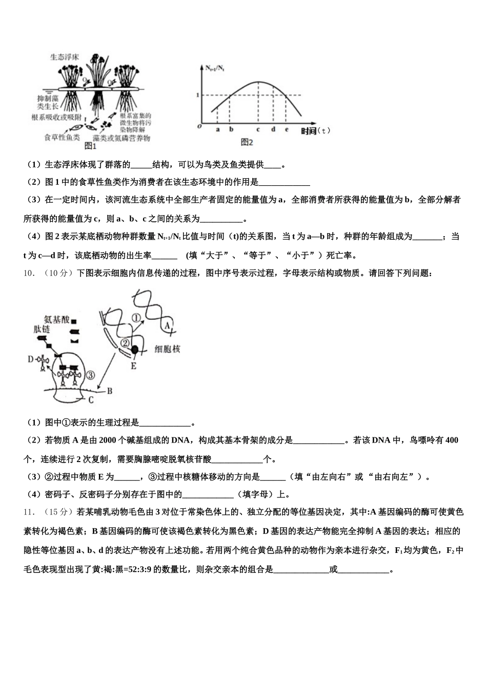 浙江省温州中学2025年高一生物第二学期期末检测模拟试题含解析_第3页