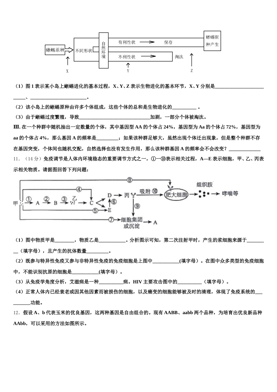 青海省重点初中2025年生物高一下期末学业质量监测试题含解析_第3页