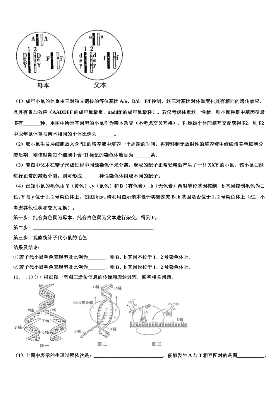 2024-2025学年青海省海东市平安县第一高级中学生物高一下期末经典模拟试题含解析_第3页