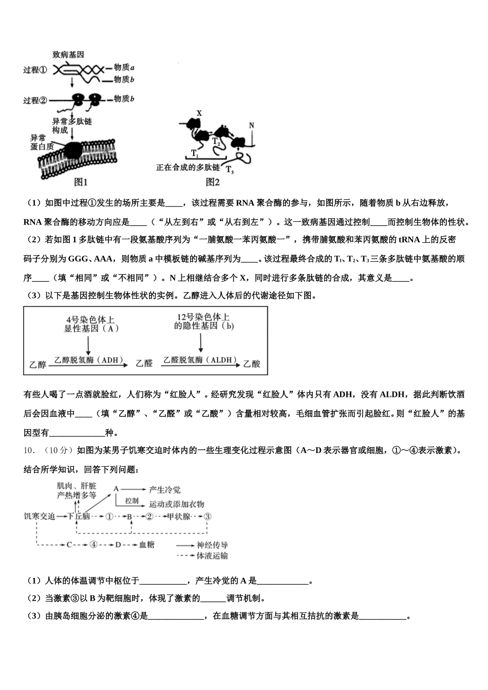 2025届青海西宁市普通高中生物高一下期末复习检测试题含解析_第3页