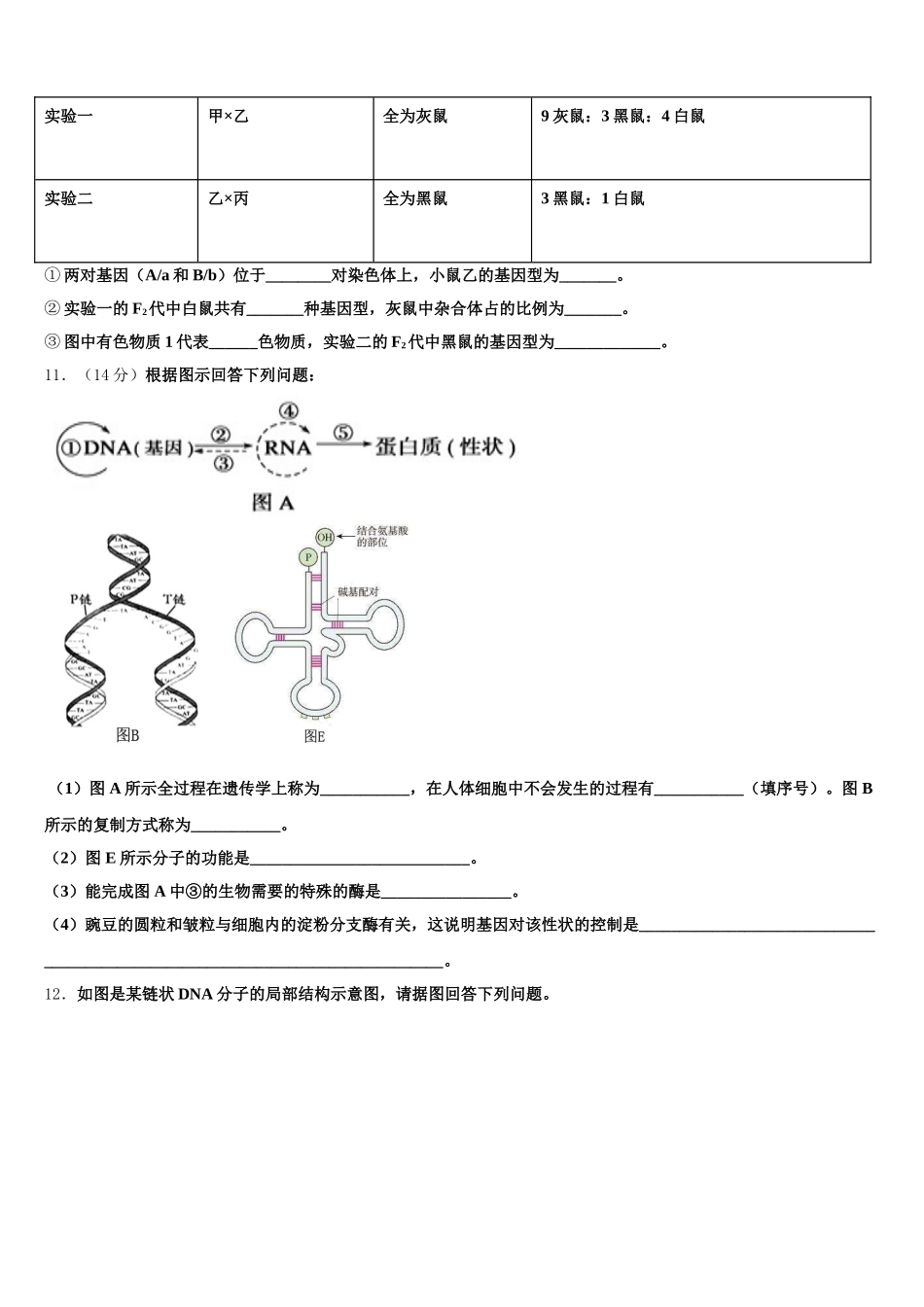 2024-2025学年果洛市重点中学高一生物第二学期期末综合测试模拟试题含解析_第3页