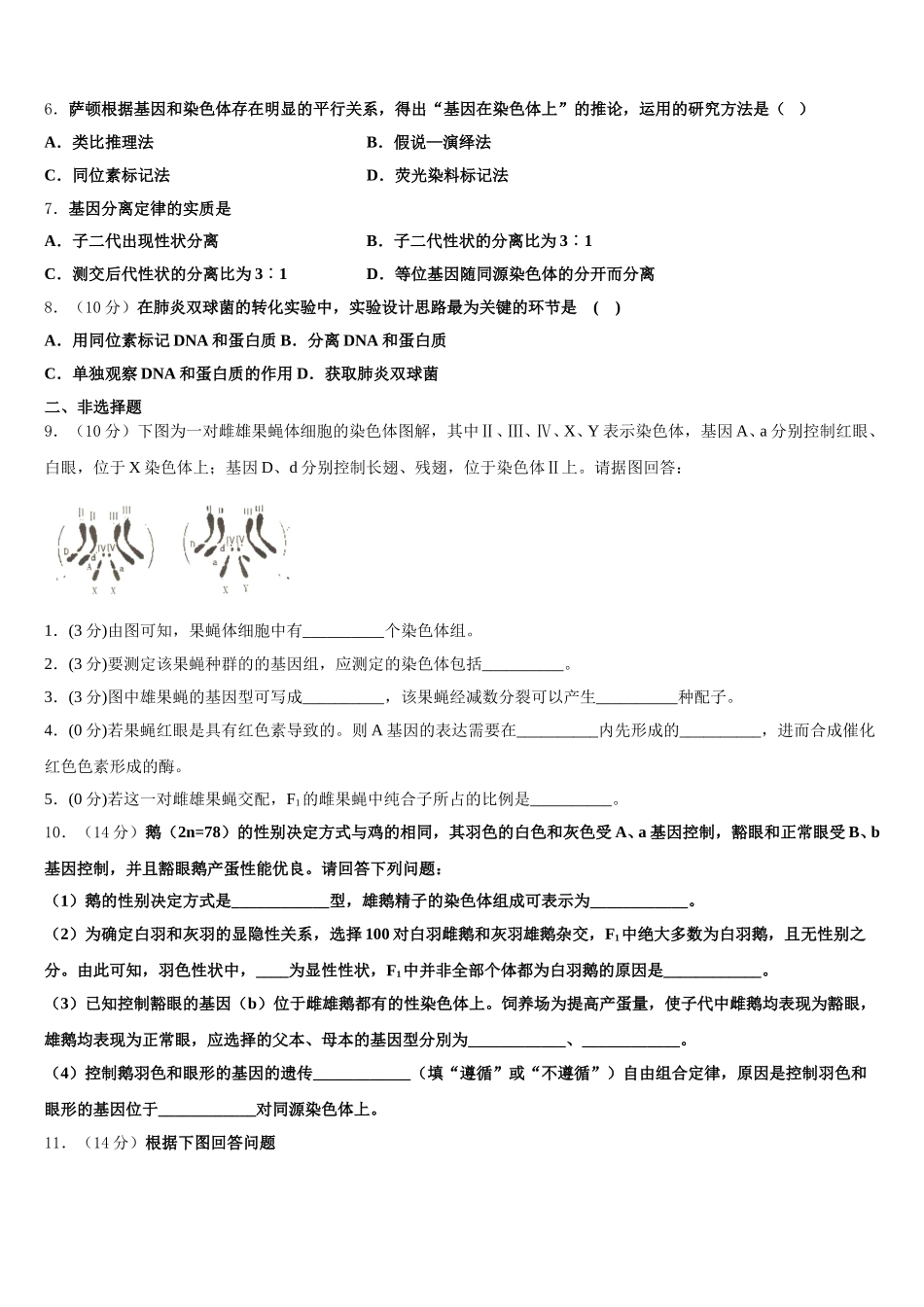 新疆乌鲁木齐市天山区兵团第二中学2025年高一下生物期末学业水平测试模拟试题含解析_第2页