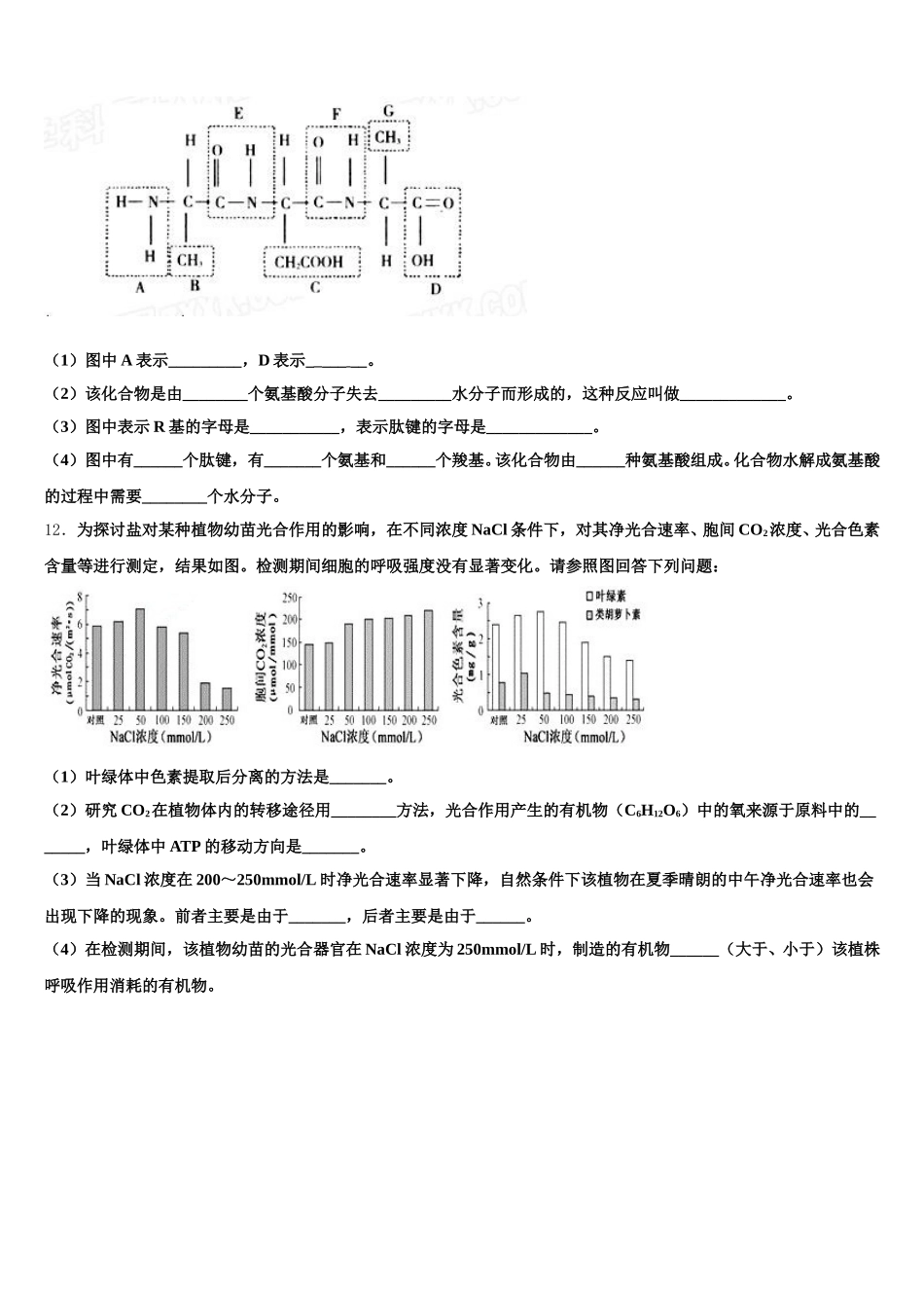 新疆乌鲁木齐市天山区兵团第二中学2025年高一下生物期末学业水平测试模拟试题含解析_第3页