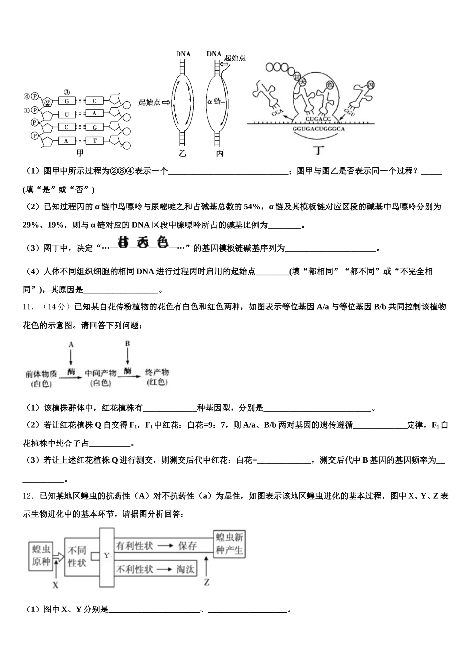新疆维吾尔自治区新疆生产建设兵团二中2025届高一下生物期末监测试题含解析_第3页