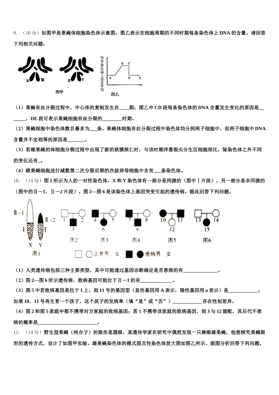 2025年新疆昌吉玛纳斯县第一中学生物高一下期末学业水平测试模拟试题含解析_第3页