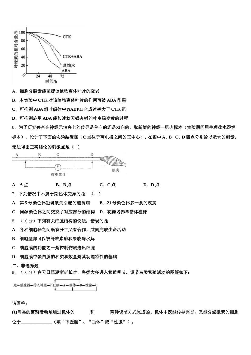 新疆克拉玛依市第十三中学2025年生物高一下期末经典模拟试题含解析_第2页