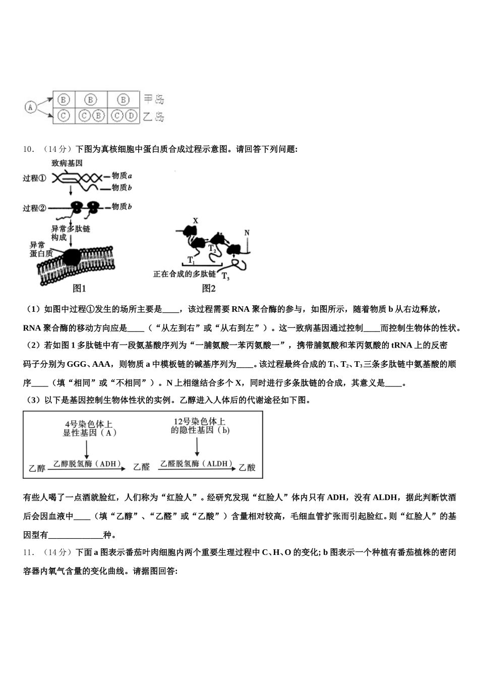 2025年新疆阿克苏市第一师高级中学生物高一第二学期期末调研试题含解析_第3页