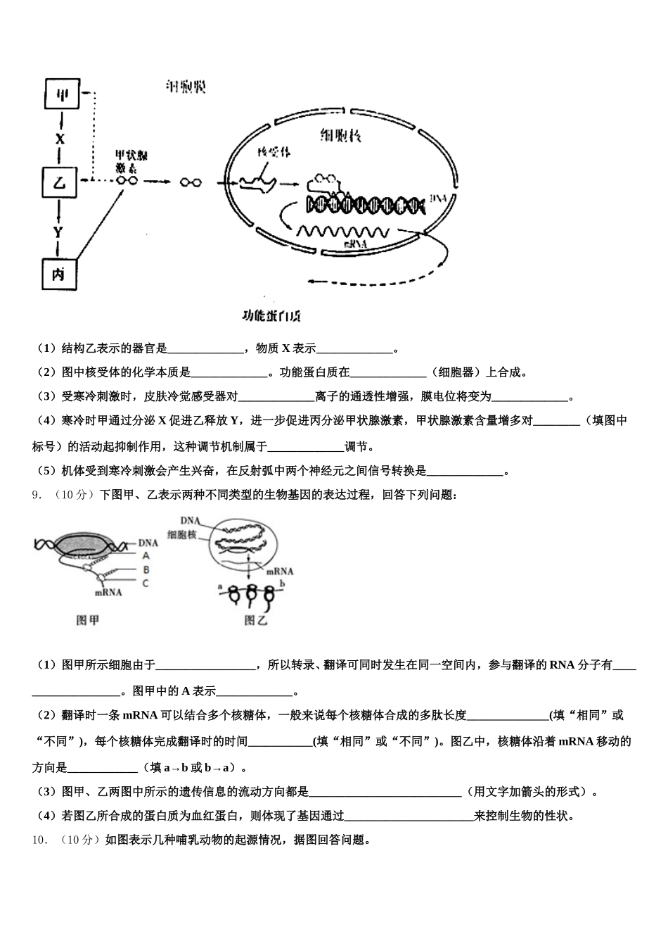 新疆生产建设兵团五校2025年生物高一下期末达标检测模拟试题含解析_第3页