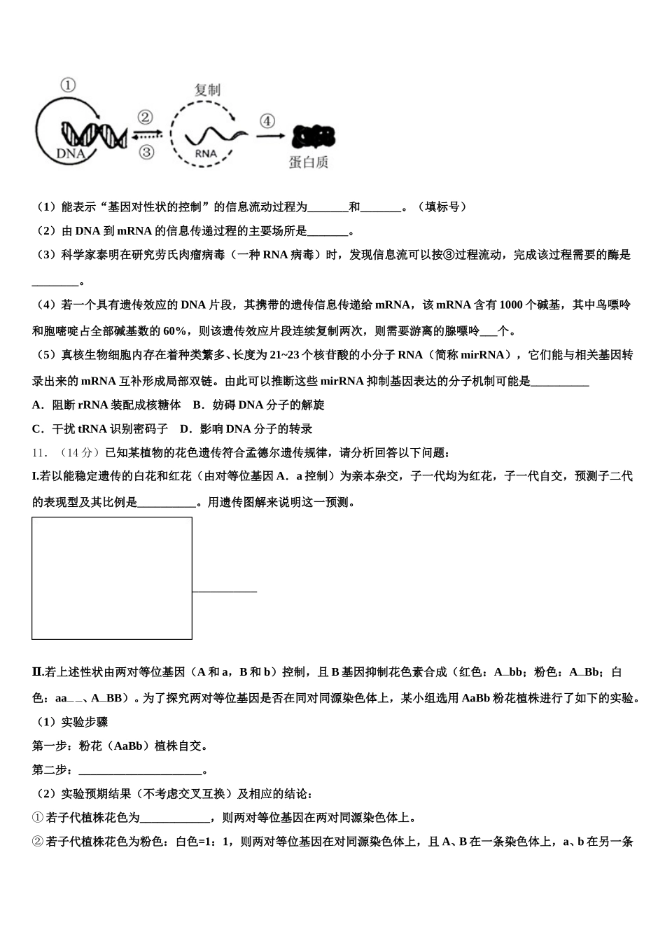 新疆阿克苏地区沙雅县二中2025年高一下生物期末复习检测试题含解析_第3页