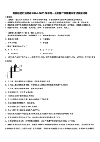 新疆哈密石油高中2024-2025学年高一生物第二学期期末考试模拟试题含解析