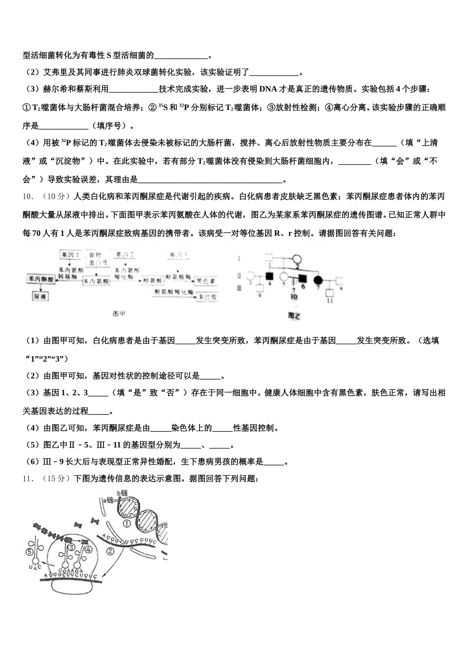新疆乌鲁木齐市沙依巴克区四中2025届高一生物第二学期期末检测模拟试题含解析_第3页