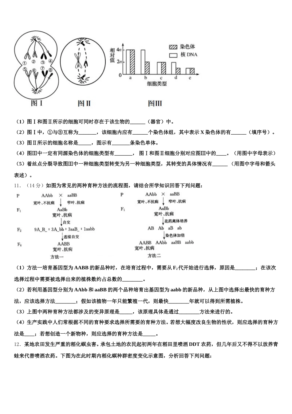 新疆维吾尔自治区阿克苏市农一师高级中学2025年高一生物第二学期期末考试试题含解析_第3页