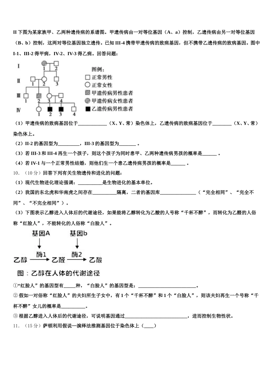 2025届新疆维吾尔自治区阿克苏地区库车县乌尊镇中学高一下生物期末质量跟踪监视试题含解析_第3页