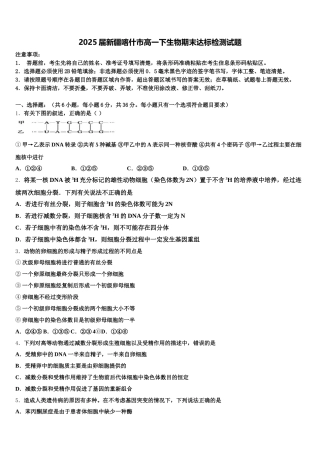 2025届新疆喀什市高一下生物期末达标检测试题含解析