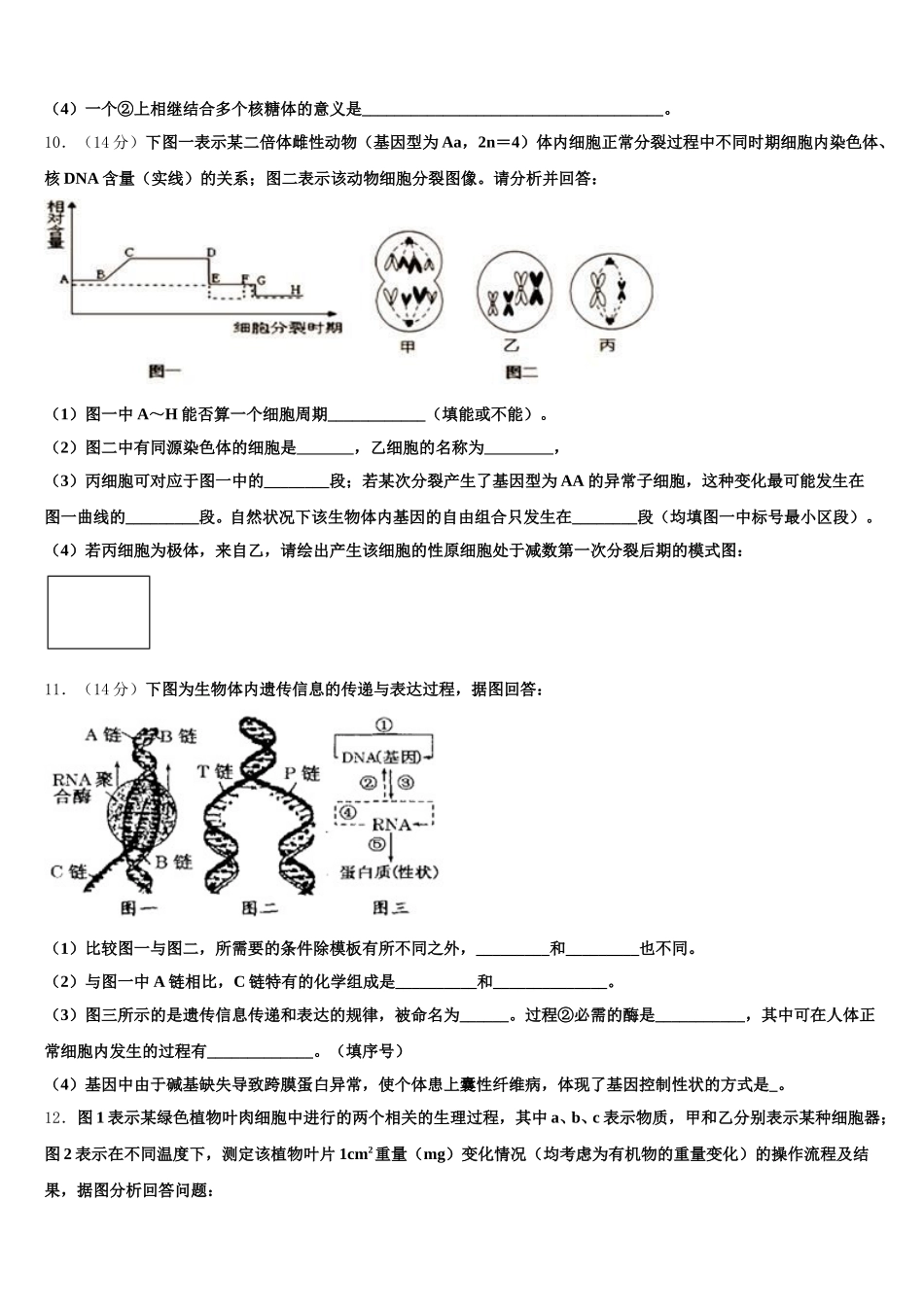 新疆新师大附中2025届高一生物第二学期期末学业质量监测模拟试题含解析_第3页