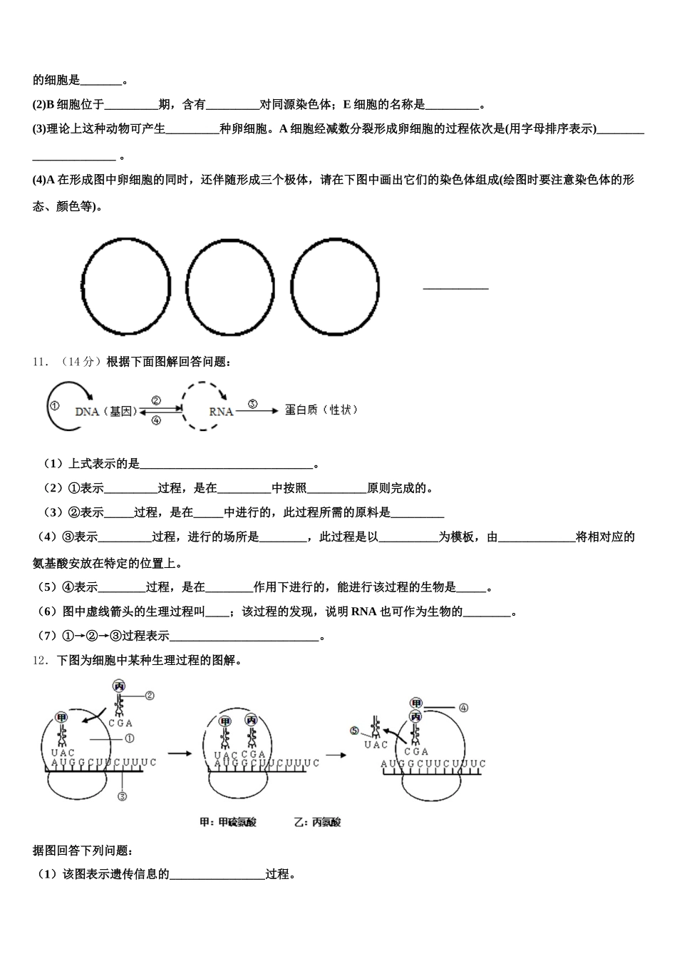 2025年新疆乌鲁木齐市第101中学生物高一第二学期期末达标测试试题含解析_第3页