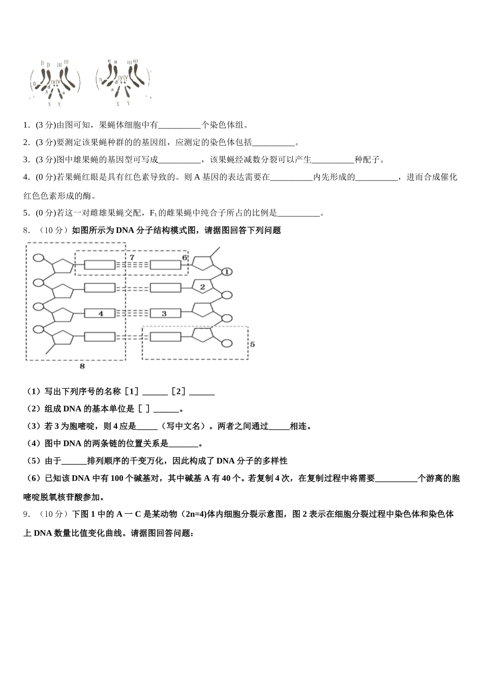 新疆库车县乌尊镇乌尊中学2025年高一下生物期末学业水平测试试题含解析_第2页