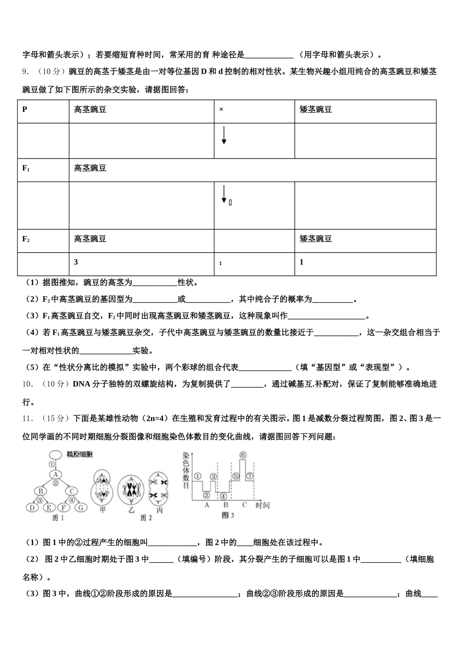 2025年新疆阿克苏市沙雅县二中生物高一第二学期期末达标测试试题含解析_第3页