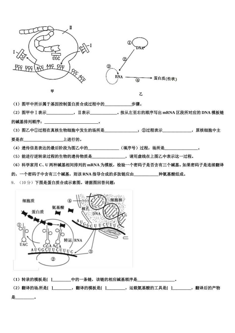 新疆呼图壁县一中2025届生物高一下期末调研模拟试题含解析_第3页