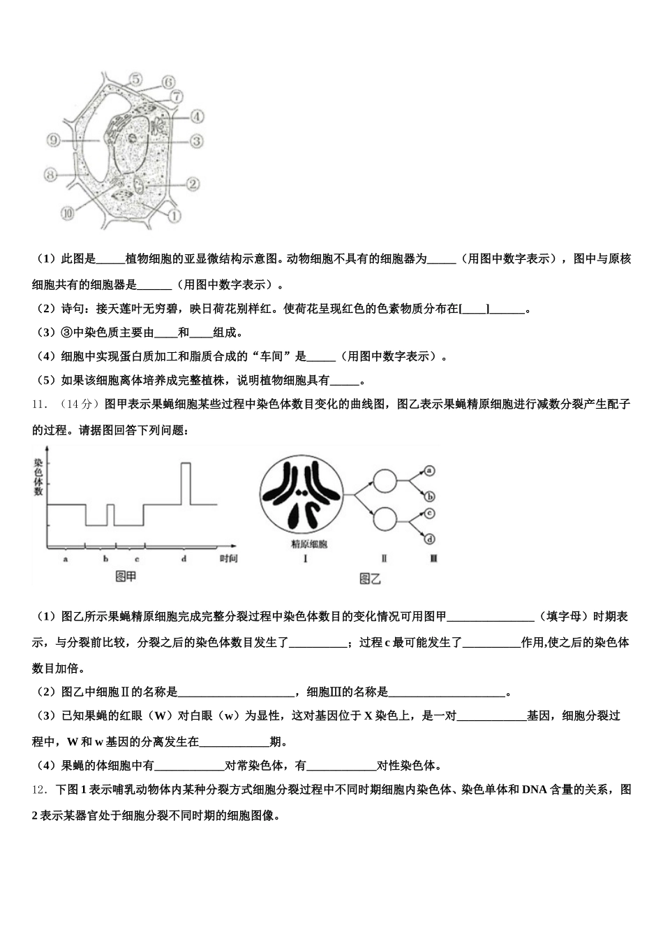 2025年山西省晋中市榆社县生物高一下期末经典试题含解析_第3页