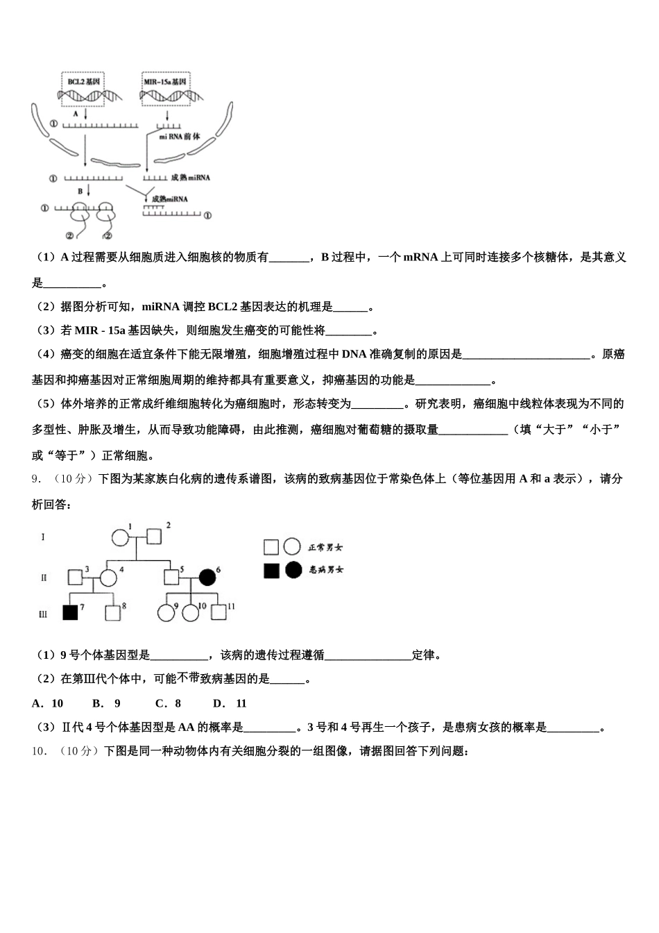 山西省大同市阳高县第一中学2025届生物高一下期末质量检测模拟试题含解析_第3页