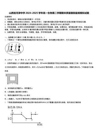 山西省河津中学2024-2025学年高一生物第二学期期末质量跟踪监视模拟试题含解析