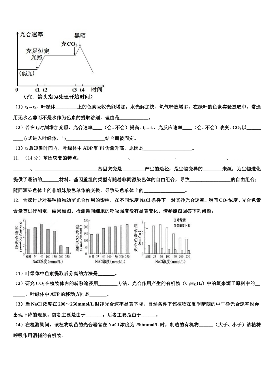 2025届山西省运城市盐湖五中高一生物第二学期期末教学质量检测试题含解析_第3页