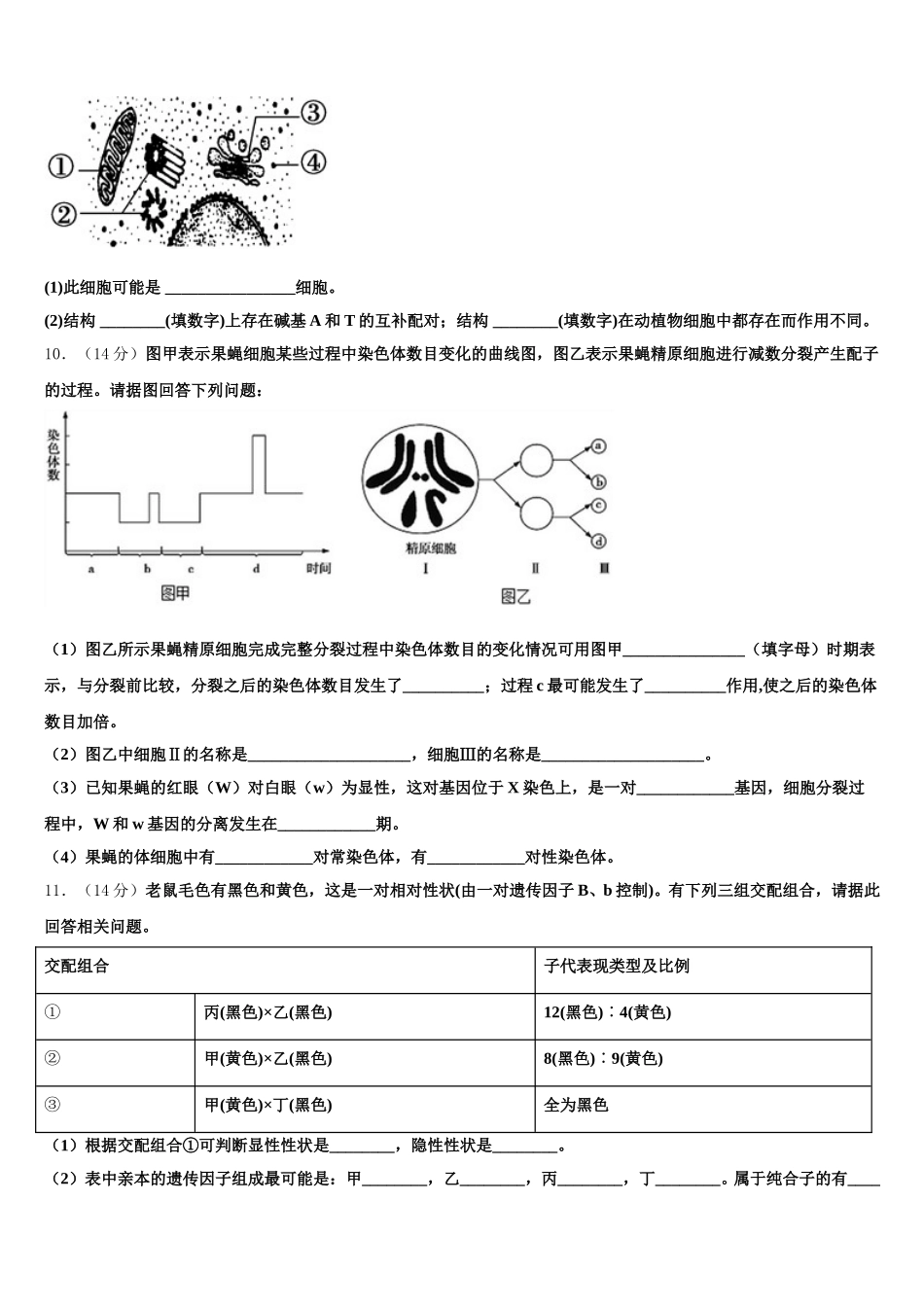 2025年山西省灵丘县一中生物高一第二学期期末复习检测模拟试题含解析_第3页