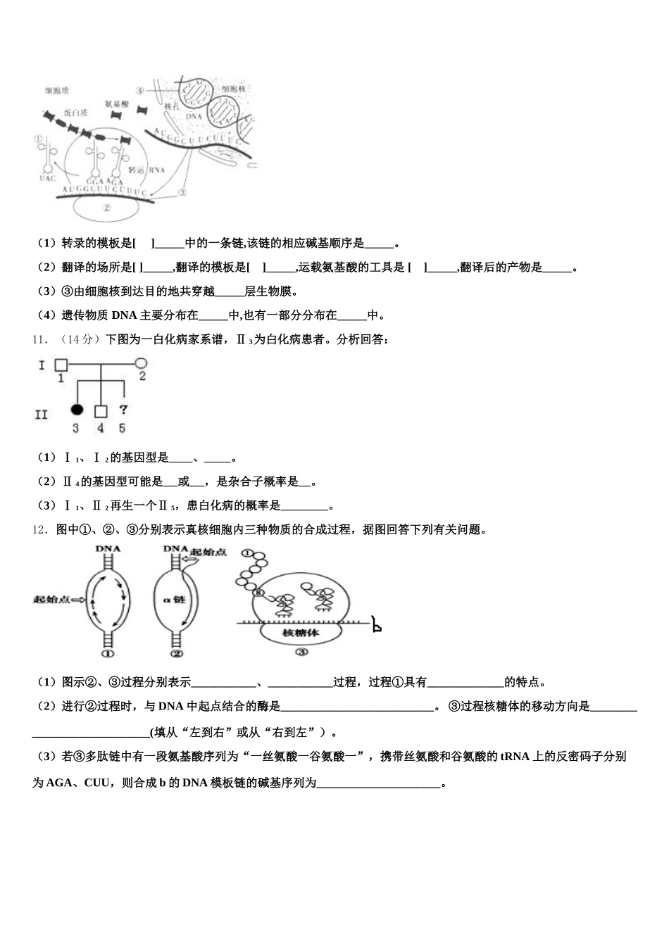 山西省大同市阳高县第一中学2025年高一下生物期末调研模拟试题含解析_第3页